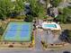 Aerial shot of community pool and tennis courts, emphasizing the neighborhood's leisure facilities at 4442 Freeman Rd, Marietta, GA 30062