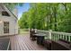 Enjoy outdoor living on this expansive deck with ample seating, ideal for entertaining with green scenery at 4442 Freeman Rd, Marietta, GA 30062