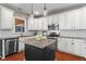 Beautiful kitchen with white cabinetry, granite countertops, stainless appliances, and a black island at 920 Pebblestone Ct, Alpharetta, GA 30009