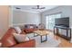 Cozy living room featuring stylish furniture, decorative wall trim and bright windows at 1004 Spruce Creek Ln, Lawrenceville, GA 30045