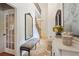 Elegant foyer featuring high ceilings, travertine floors, and staircase, making a grand entrance at 5122 Cantrell Se Pt, Acworth, GA 30101