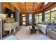 Cozy sunroom with wood accents, comfortable seating, and large windows at 5122 Cantrell Se Pt, Acworth, GA 30101
