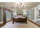 Elegant bedroom with a chandelier, soft color palette, and natural light creating a serene space at 1412 Lanier Ne Mnr, Atlanta, GA 30319