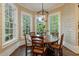 Breakfast nook has a round table, chairs, and lots of natural light from the large windows at 1412 Lanier Ne Mnr, Atlanta, GA 30319