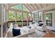 Inviting sunroom boasting panoramic views, comfortable seating, and natural lighting at 3265 Belmont Glen Se Dr, Marietta, GA 30067