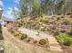 Scenic backyard featuring a terraced garden with stone steps and colorful plantings at 221 Hickory Bluffs Pkwy, Canton, GA 30114