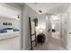 Inviting hallway with stylish decor leading to a comfortable bedroom space at 2040 Parliament Dr, Lawrenceville, GA 30043
