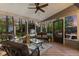 Relaxing screened porch with comfortable seating and a view of the backyard at 2040 Parliament Dr, Lawrenceville, GA 30043