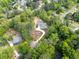 An aerial view of a home surrounded by lush greenery with a winding driveway at 2841 Bettis Ct, Marietta, GA 30066