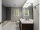 Bathroom with a shower and a bathtub combo, and a modern vanity area at 3803 Butternut Dr, Decatur, GA 30034