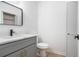 Stylish bathroom with sleek vanity, modern fixtures, and ample storage space at 450 High Creek Trce, Roswell, GA 30076