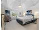 A cozy bedroom with a tray ceiling, blue accents, and a window for natural light at 1015 Bedford Gardens Dr, Alpharetta, GA 30022