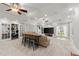 Finished basement featuring a spacious seating area with recessed lighting, neutral walls, and a table with chairs at 1431 Waterford Green Dr, Marietta, GA 30068