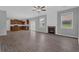 Open floor plan featuring a fireplace, a dining area and a kitchen at 209 Woodmill Sw Way, Atlanta, GA 30331