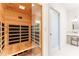 Modern bathroom featuring a sauna, vanity, and bright lighting creating a spa-like and relaxing atmosphere at 3475 Oak Valley Ne Rd # 2940, Atlanta, GA 30326