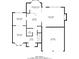 Detailed floor plan showcasing the layout of the living room, dining room, kitchen, and garage at 4995 Panola Mill Dr, Lithonia, GA 30038
