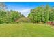 Expansive green backyard with beautiful landscaping and mature trees at 2480 Ashbourne Dr, Lawrenceville, GA 30043