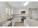 Bright kitchen features granite counters, stainless appliances, and white cabinetry at 1825 Sw Willis Mill Rd, Atlanta, GA 30311