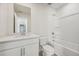 Clean bathroom with a shower-tub combination and single sink vanity with quartz countertop at 376 Tallulah Ln, Grayson, GA 30017