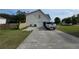 A concrete driveway in front of a house, accompanied by an open garage and a white truck at 6948 Dalehollow Dr, Lithonia, GA 30058