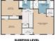 Sleeping level floor plan showing bedrooms, primary bath, secondary bath, WICs and linen closet at 2253 Creekstone Ct, Marietta, GA 30062