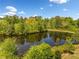 Picturesque pond surrounded by mature trees and lush greenery, offering a serene and private setting at 5115 Edgebrook Dr, Cumming, GA 30040