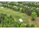 Stunning aerial view of the property on the golf course surrounded by lush greenery at 5309 Davenport Mnr, Cumming, GA 30041
