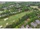 Expansive aerial view showcasing the home's prime location next to a golf course, offering stunning natural scenery at 5309 Davenport Mnr, Cumming, GA 30041