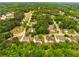 Aerial view of neighborhood with lush green trees and well-spaced houses at 650 Virginia Highlands, Fayetteville, GA 30215