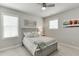 Serene bedroom with soft gray walls, two windows with blinds, and a cozy queen-sized bed with decorative pillows at 500 S Hill St, Buford, GA 30518
