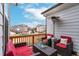 This patio features outdoor seating, a gas heater, and views of the neighborhood at 3786 Alstead Manor Way, Suwanee, GA 30024