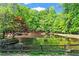 Scenic view of a pond surrounded by lush greenery and mature trees at 3863 Dundee Ne Dr, Roswell, GA 30075