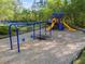 View of a community playground with swings, slide, and climbing area at 174 Riverwood Dr, Dallas, GA 30157