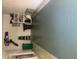 Spacious garage with textured blue floor and white walls providing ample space for parking and storage at 2253 Dillard Xing, Tucker, GA 30084