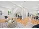 Open-concept living area with hardwood floors, seamlessly connecting to the kitchen and dining space at 2111 Holly Hill Dr, Decatur, GA 30032