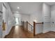Upstairs hallway features hardwood floors and decorative wall trim at 10140 Grandview Sq, Duluth, GA 30097