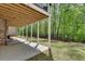 Covered patio area with stylish seating and a view of the lush backyard at 10140 Grandview Sq, Duluth, GA 30097