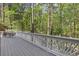Enjoy the outdoors on this back deck with white railings and a wooded view at 8640 Amsbury Way, Cumming, GA 30041