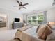 Bedroom featuring a ceiling fan, large window and an ensuite bathroom at 2166 Sonoma Se Dr, Smyrna, GA 30080