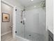 New bathroom featuring walk-in shower with white subway tile at 2166 Sonoma Se Dr, Smyrna, GA 30080