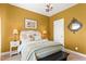 Sunlit bedroom featuring plush carpet, a comfy bed and tasteful decorations at 130 Inwood Walk, Woodstock, GA 30188