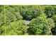 Aerial shot showcasing the tree coverage of the property at 1440 Sandford Sw Trl, Lilburn, GA 30047
