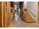 Unfinished basement with exposed framework and stairway, ready to be customized at 7830 Kings Point Dr, Cumming, GA 30041
