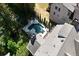 Overhead view of the home's backyard pool and deck area at 3003 W Roxboro Rd, Atlanta, GA 30324