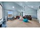Spacious bonus room with movie projector, seating, and natural light at 5950 Hidden Ridge Ct, Cumming, GA 30028