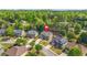 Beautiful aerial view showcasing the home and surrounding wooded neighborhood at 2625 Blackstock Dr, Cumming, GA 30041