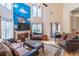 An elegant living room showcasing high ceilings, large windows, and comfortable seating arrangements at 4319 Silver Peak Pkwy, Suwanee, GA 30024