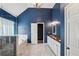 Bathroom featuring granite counters, double sinks, a glass shower, and a stand-alone soaking tub at 4360 Havenridge Pl, Cumming, GA 30041