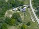 Aerial view of home with pool, garage, and surrounding greenery, showcasing its peaceful, private setting at 2347 Univeter Rd, Canton, GA 30115