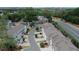 Aerial view of townhomes and street in a developed residential area at 360 Niles Ct, Marietta, GA 30060